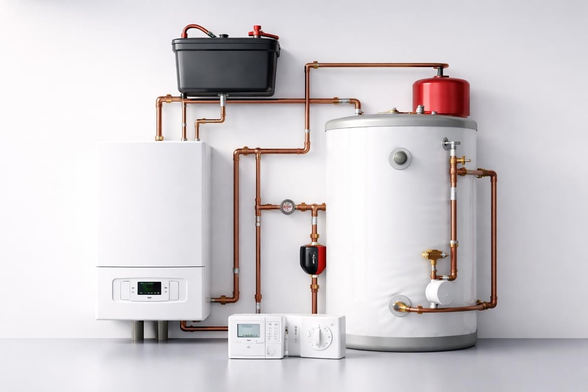 Heat only boiler system components