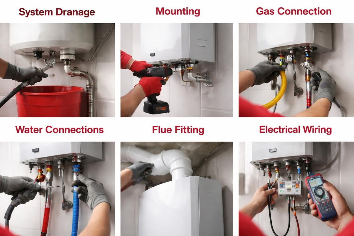 Gas boiler installation steps