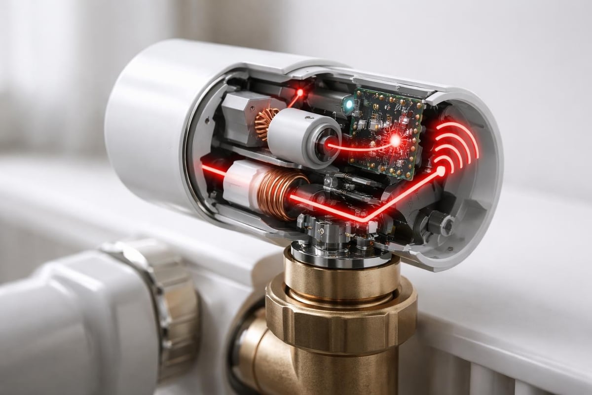 Hive TRV valve components and operation