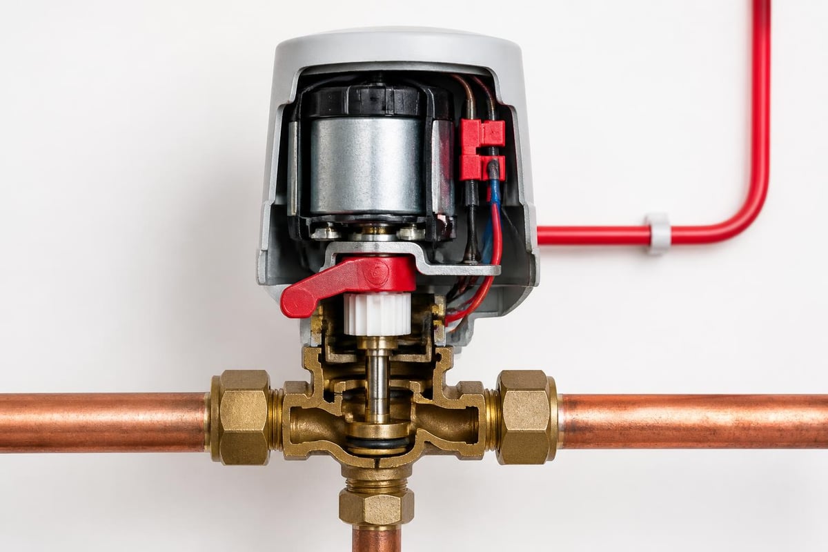 Motorised valve components diagram