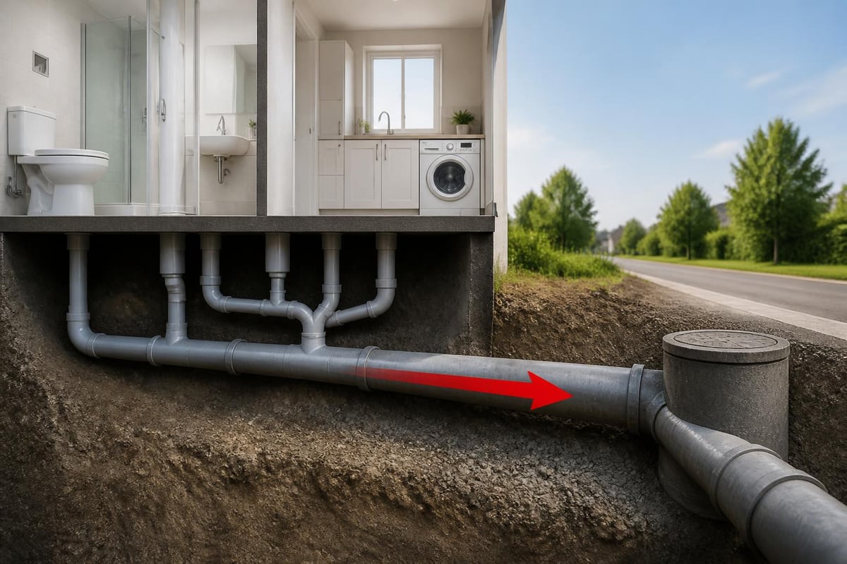 Main sewer line system diagram