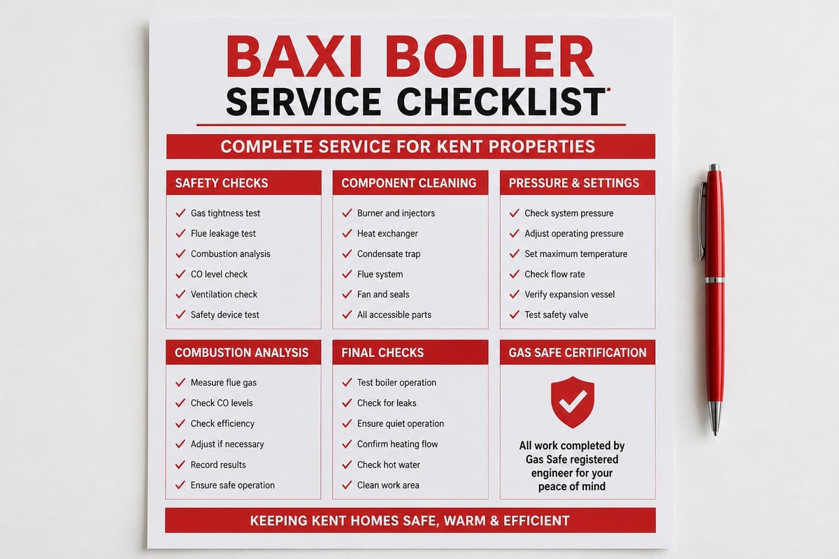 Baxi boiler service checklist