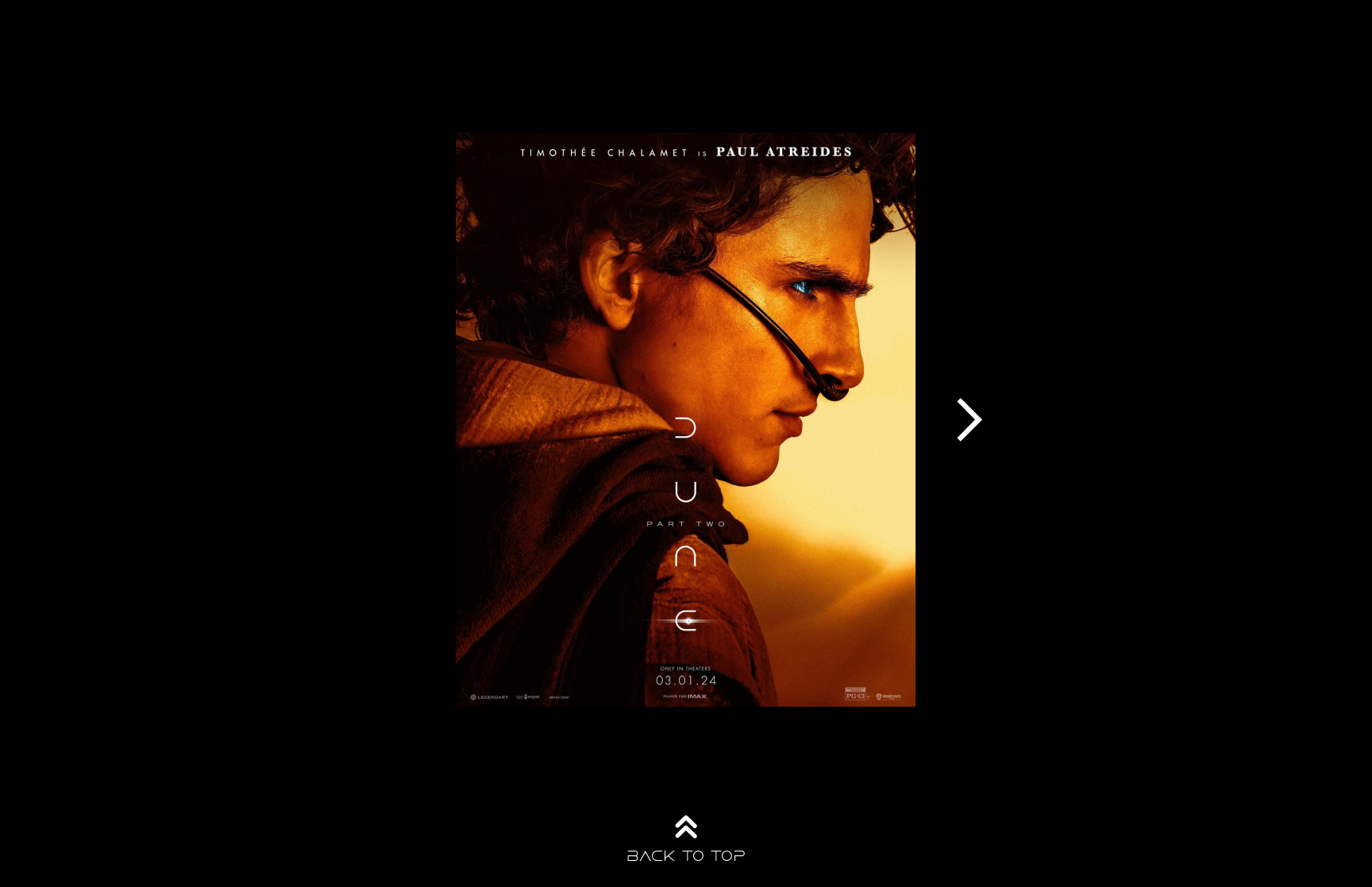Screenshot of Dune movie website project