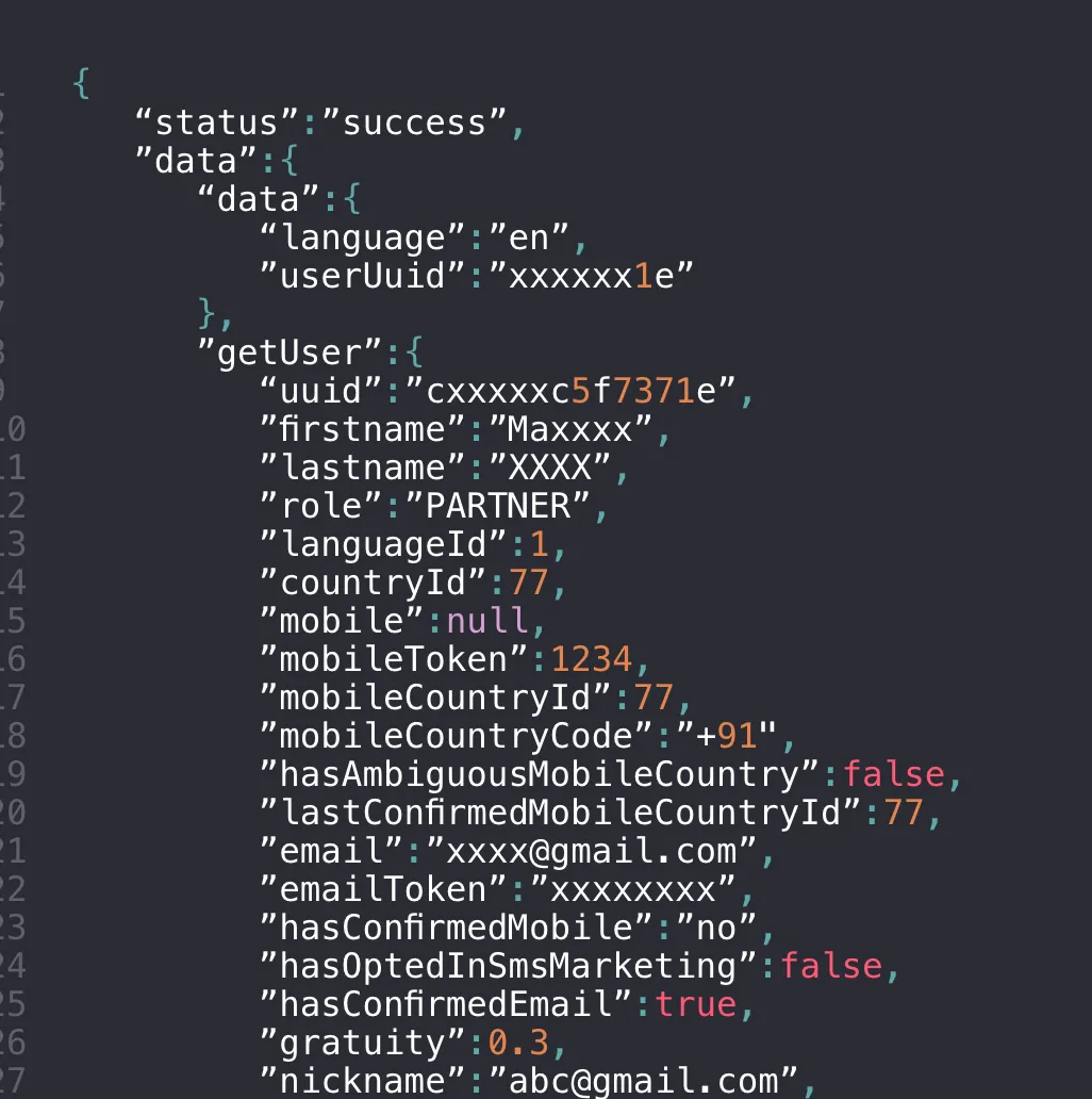 API receives the “userUuid” parameter from the client