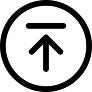 A line with an arrow facing up pointing at it, surrounded by a circle. 
