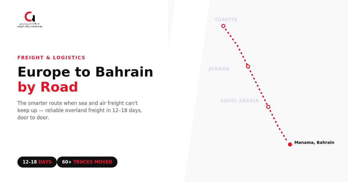 Europe to Bahrain by road: the smarter route when others are blocked