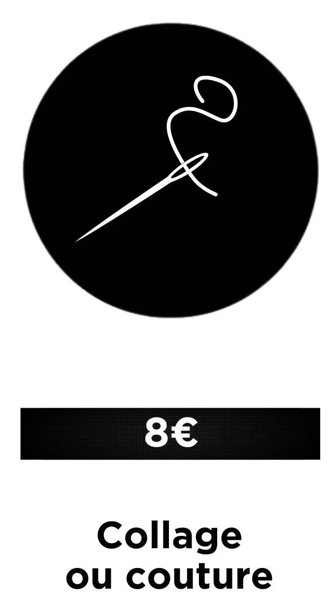 L'aide est fixée à 8 euros pour une opération de collage ou de couture