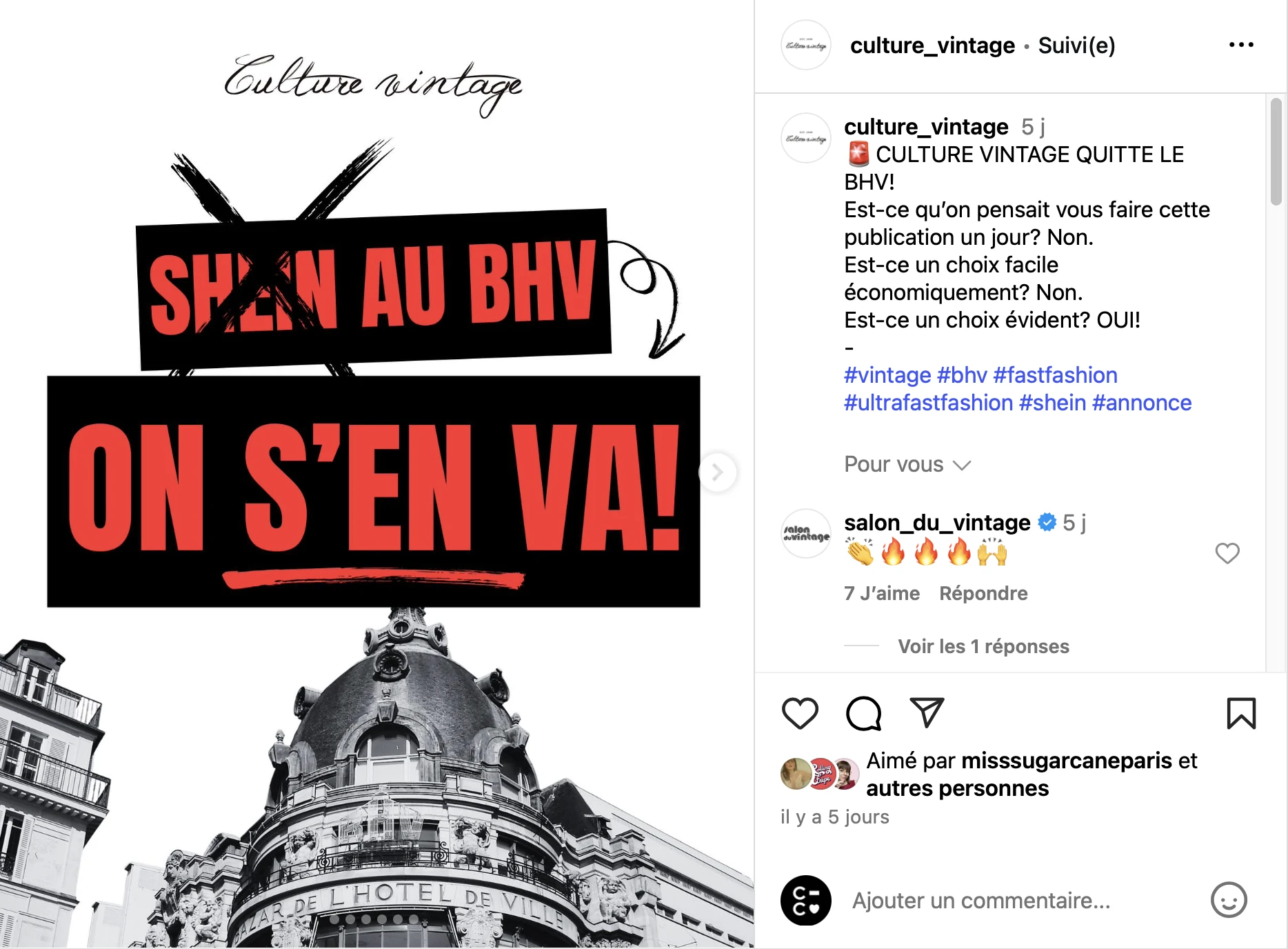 Culture Vintage se retire du BHV – un geste fort contre l’arrivée de Shein et la normalisation de l’ultra fast fashion.