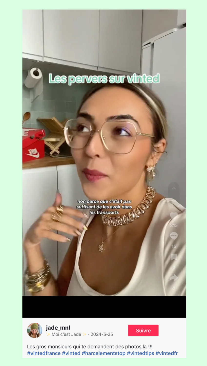 Les pervers sur Vinted mis à jour sur Tiktok et Instagram
