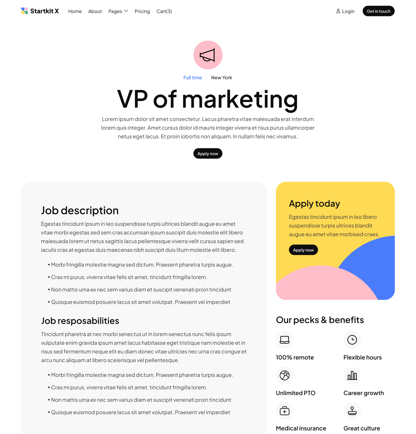 Startkit X - Career Single Page - Technology Webflow Template