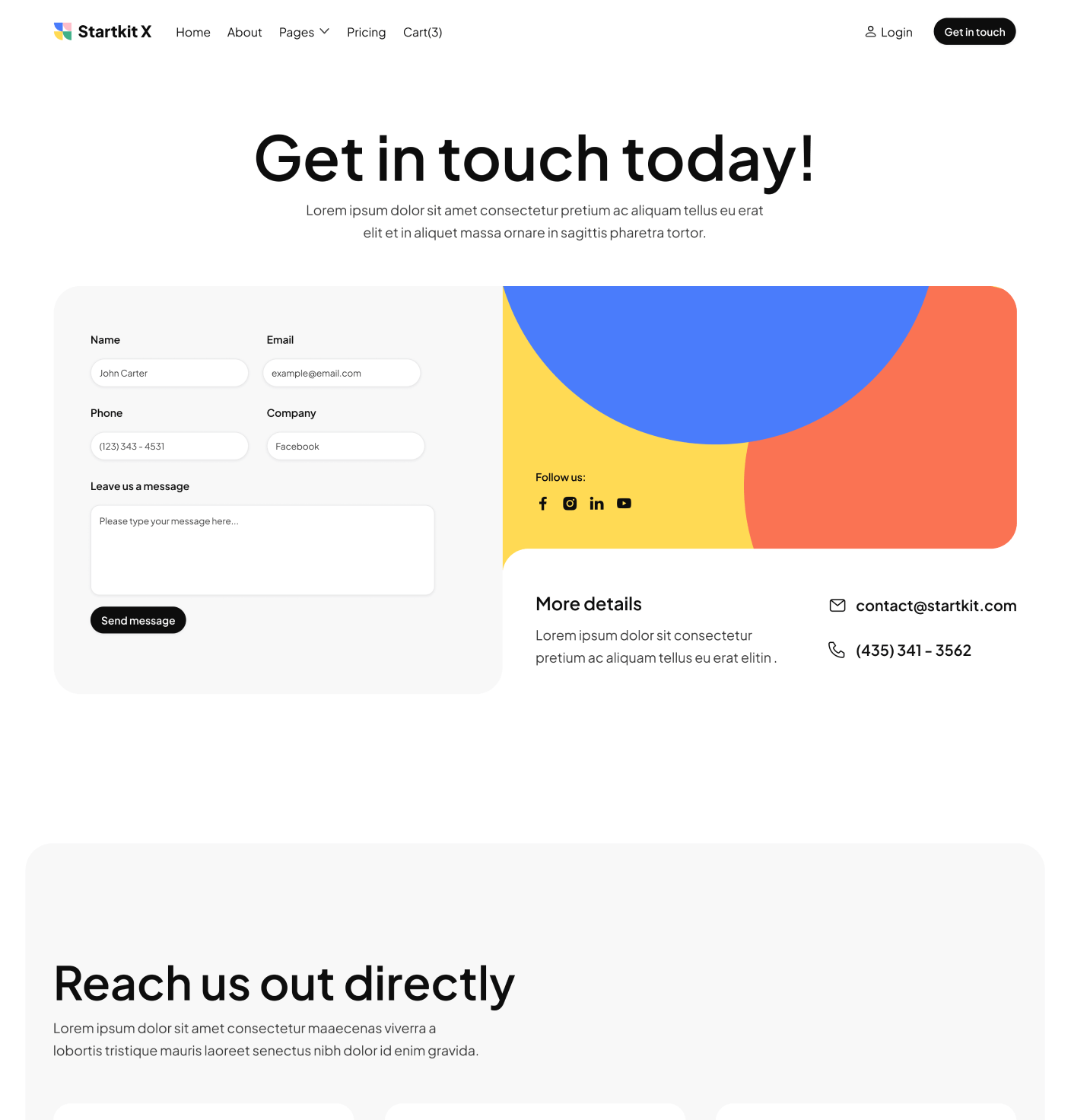 Startkit X - Contact V1 Page - Technology Webflow Template