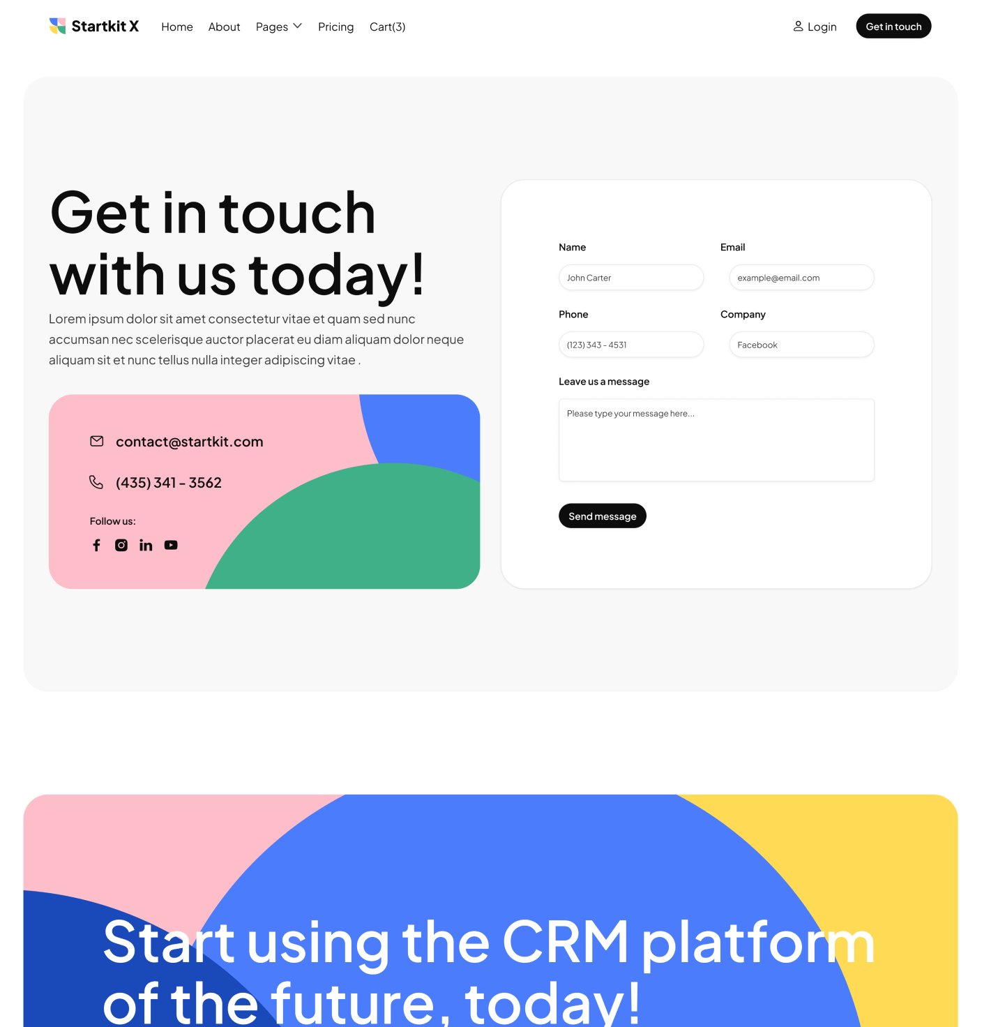 Startkit X - Contact V2 Page - Technology Webflow Template