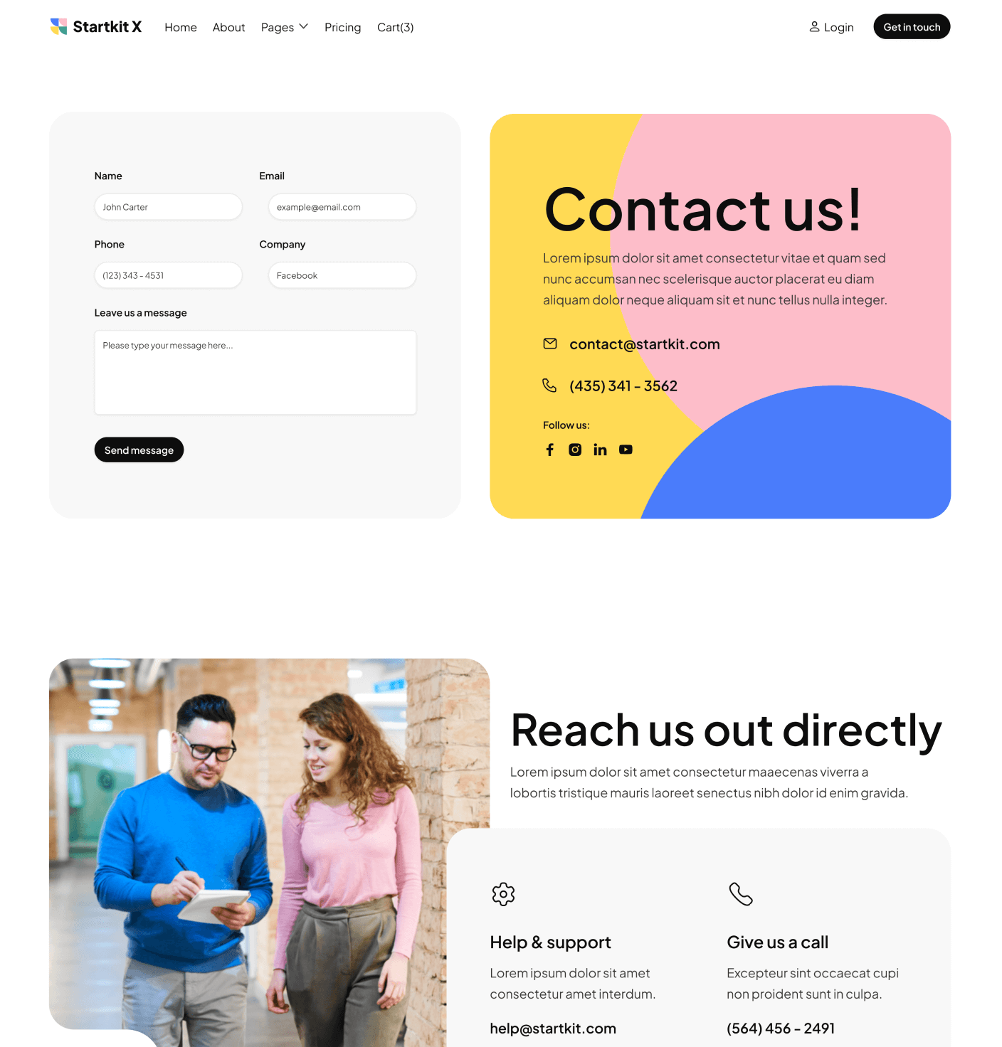 Startkit X - Contact V3 Page - Technology Webflow Template