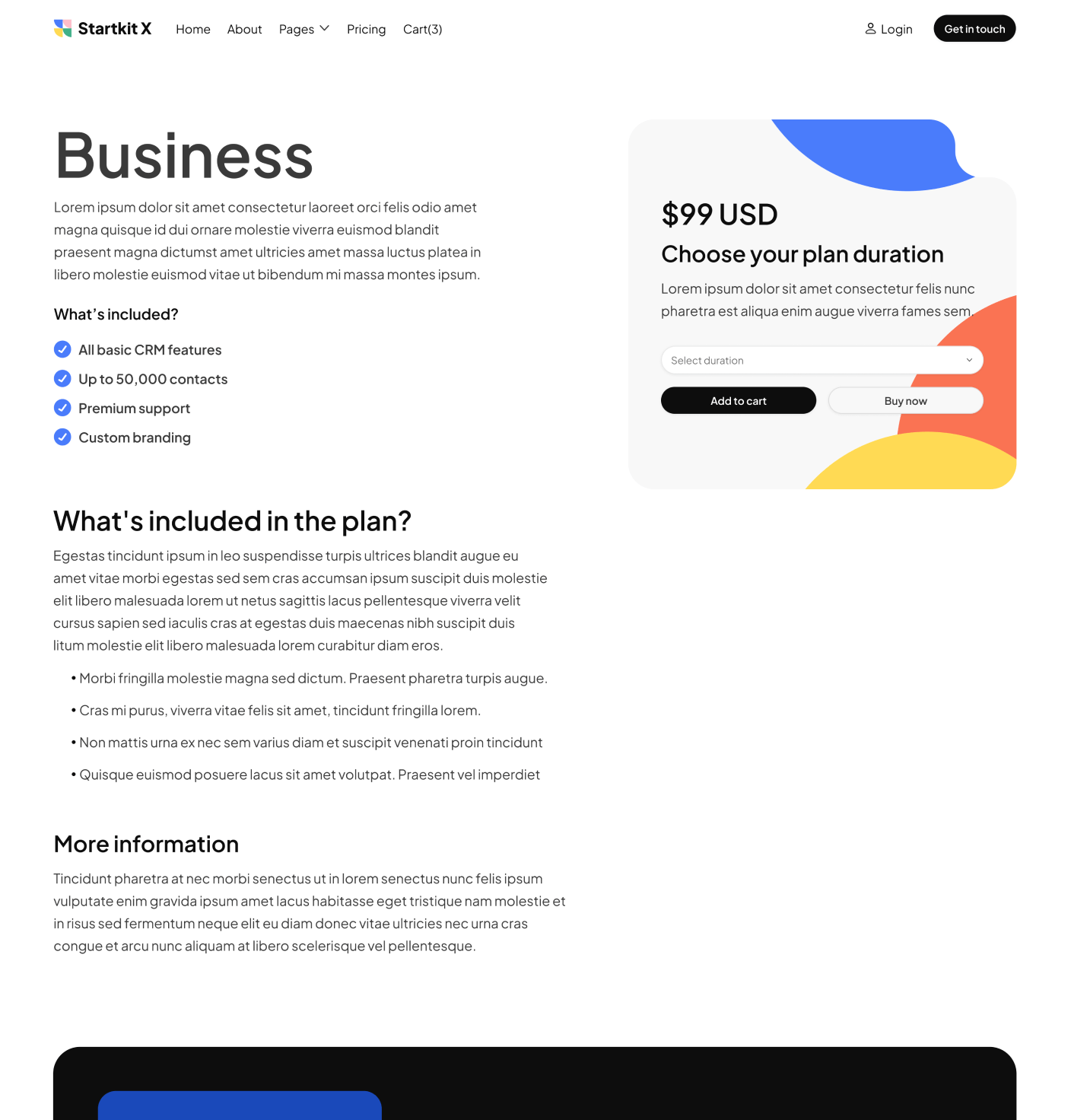Startkit X - Pricing Single Page - Technology Webflow Template