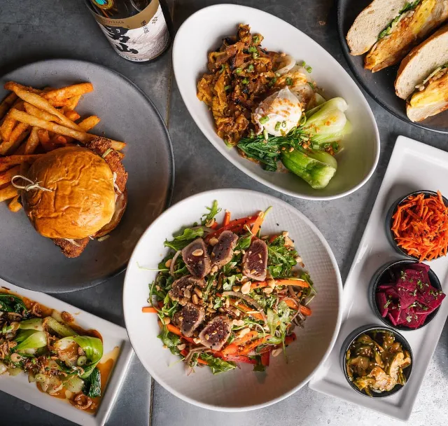 Table showing delicious entrees at The Fillmore restaurant, Chicago, IL