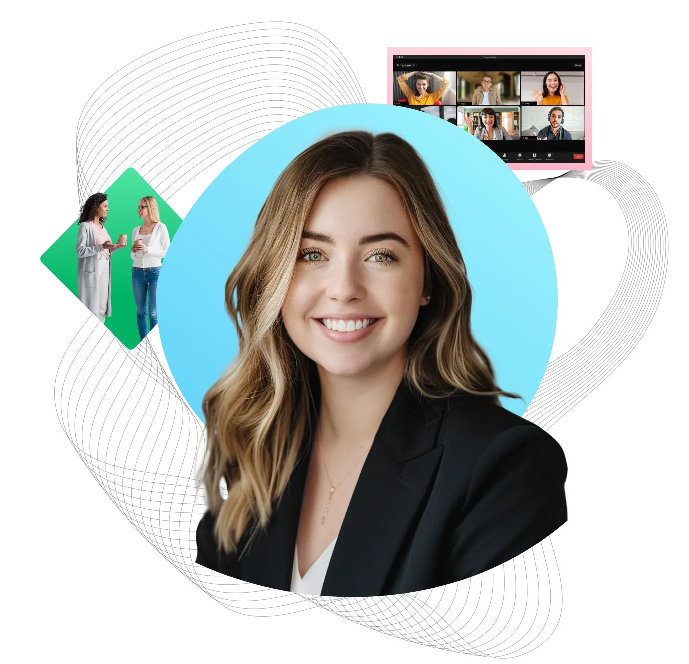 Skilled team-members graphic woman business headshot 