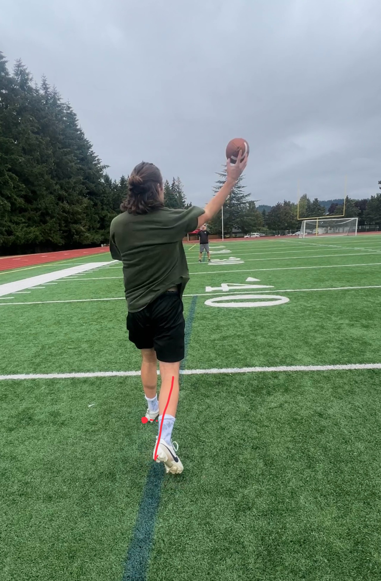 Quarterback stride-step mechanics illustration