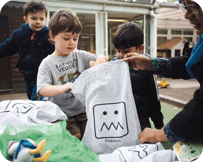 Kids playing with Tales Toolkit