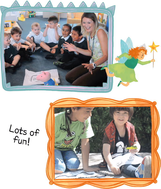 Frames with pictures of children playing Tales Toolkit