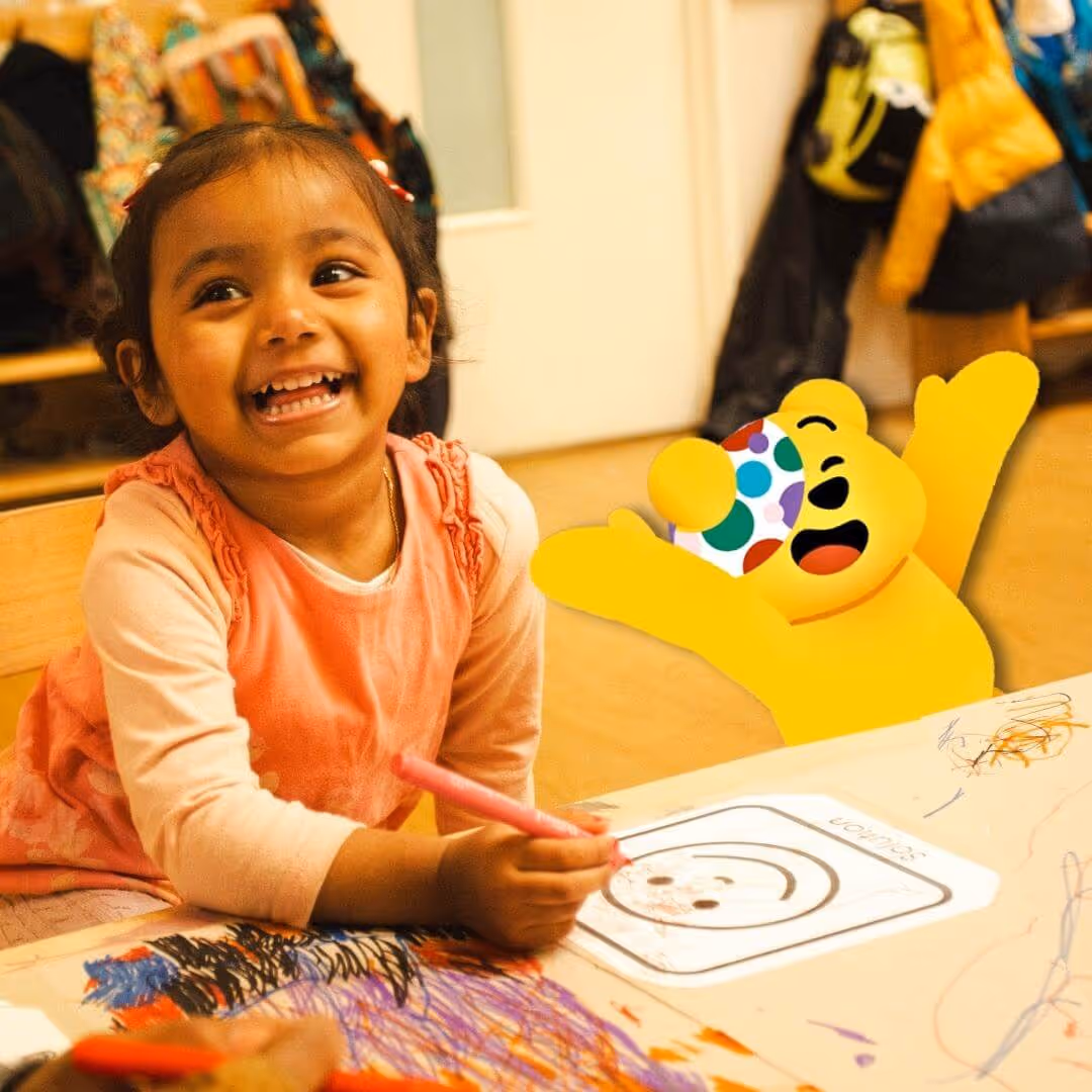 A picture of happy girl using Tales Toolkit