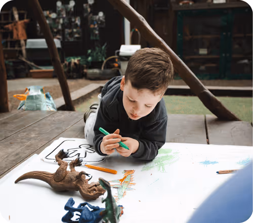 Picture of the boy playing with Tales Toolkit