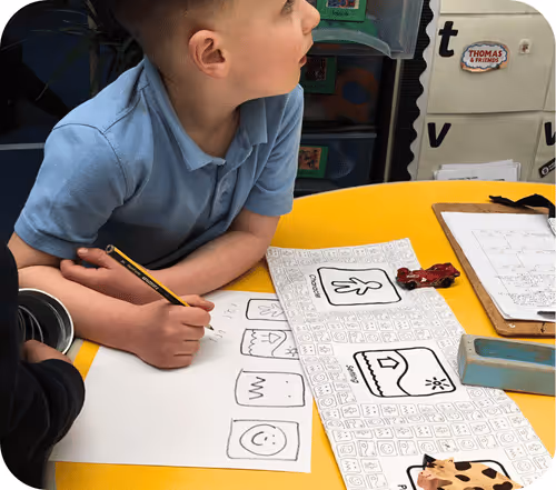 Picture of boy writing