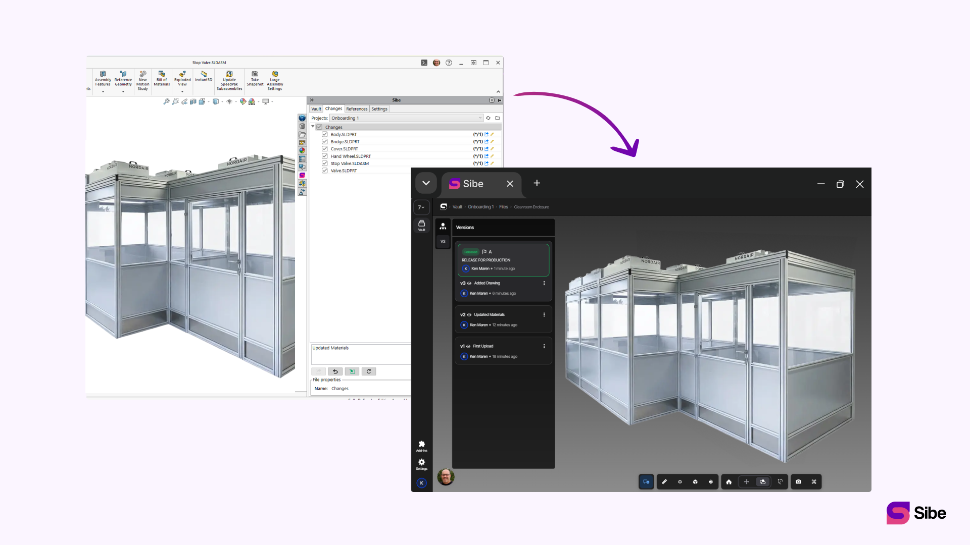How Nordair Systems design their cleanroom equipments on SolidWorks Sibe Add-in and collaborate via Sibe's web dashboard
