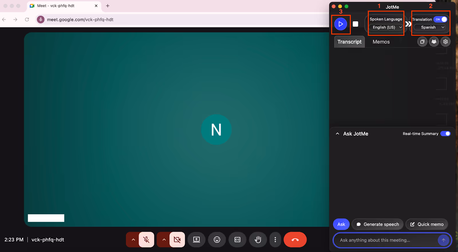 jotme start translation
