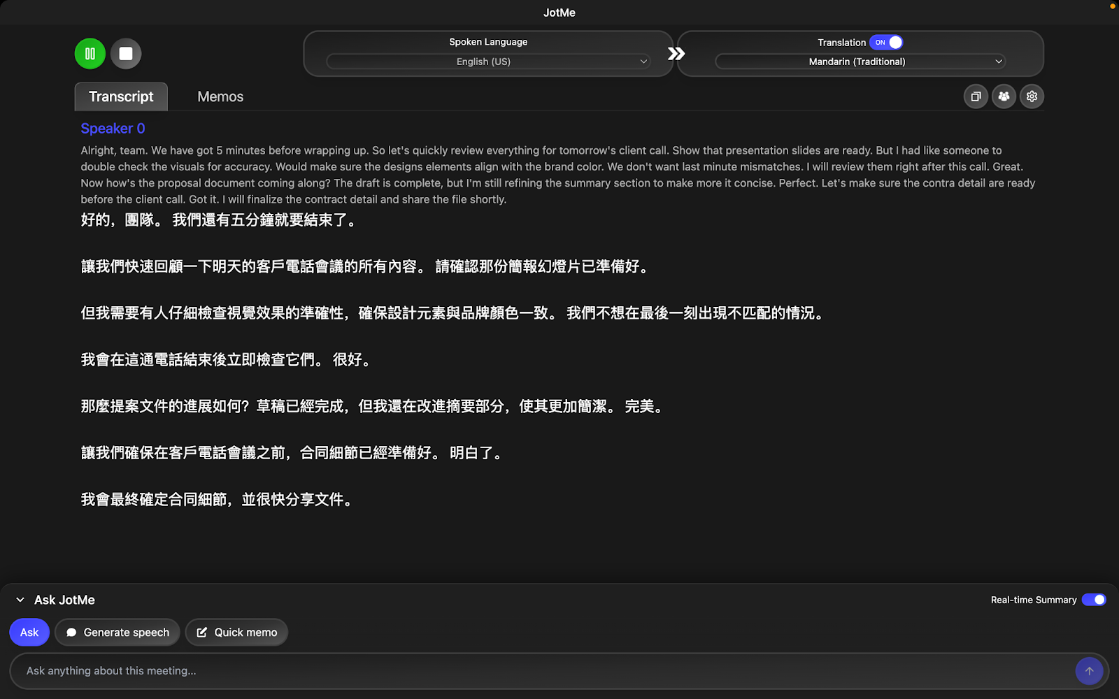 jotme real time multilingual translation