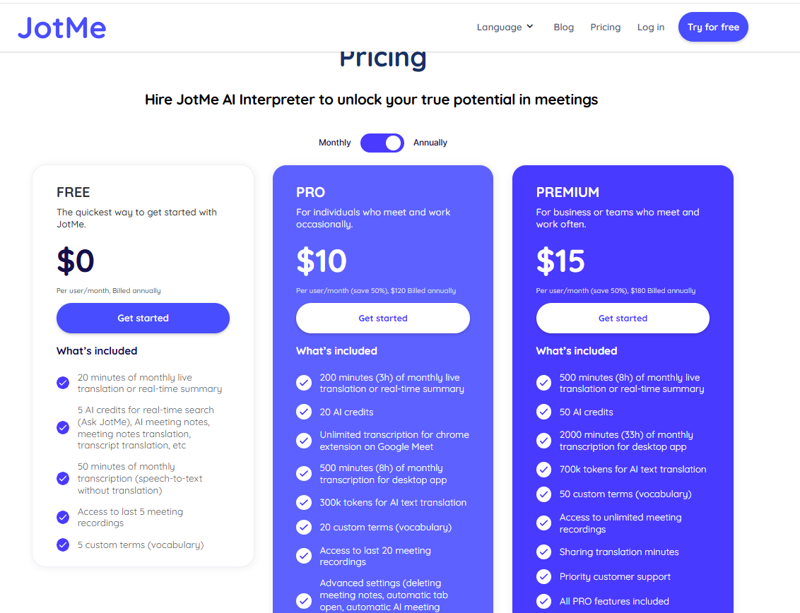 jotme pricing