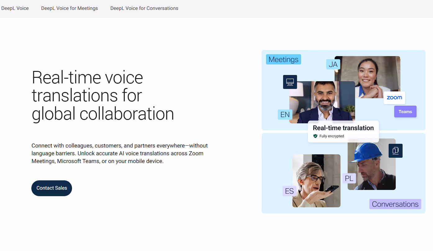 deepl voice homepage