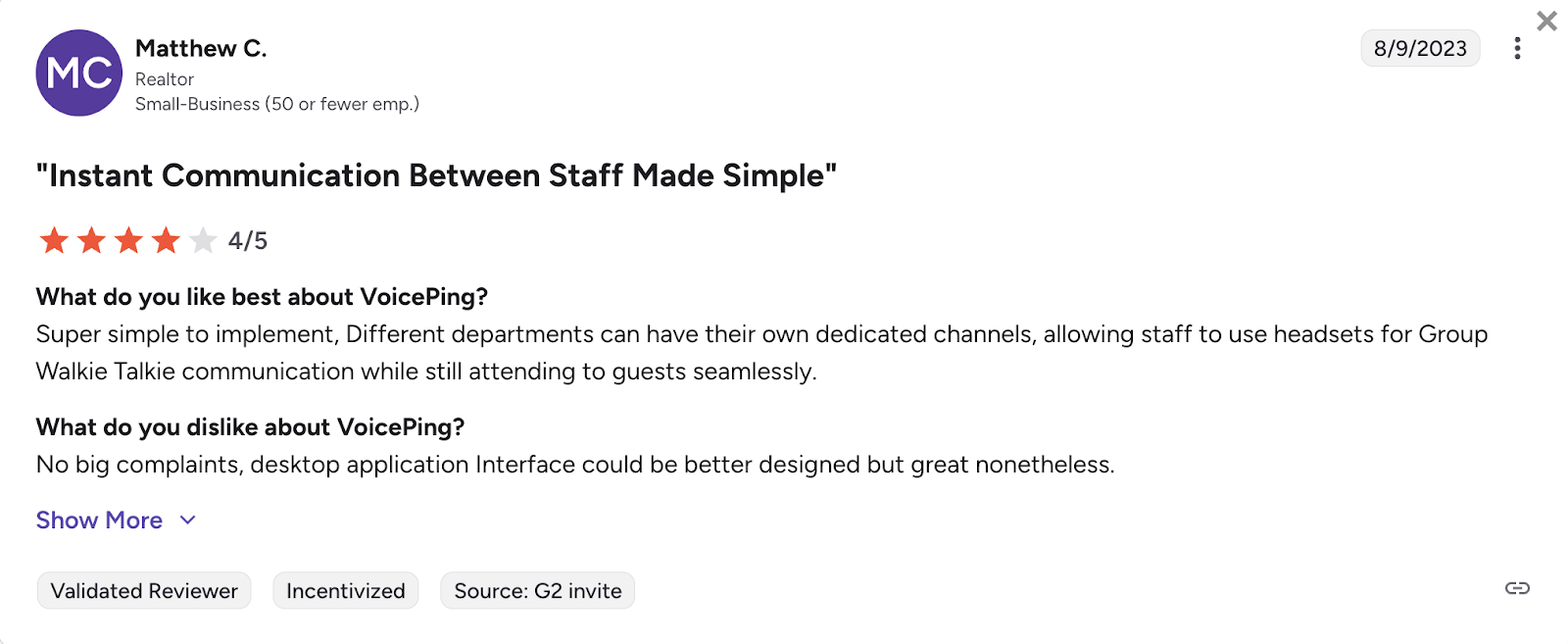 voiceping2.0 g2 review