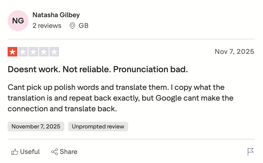 google translate trustpilot review