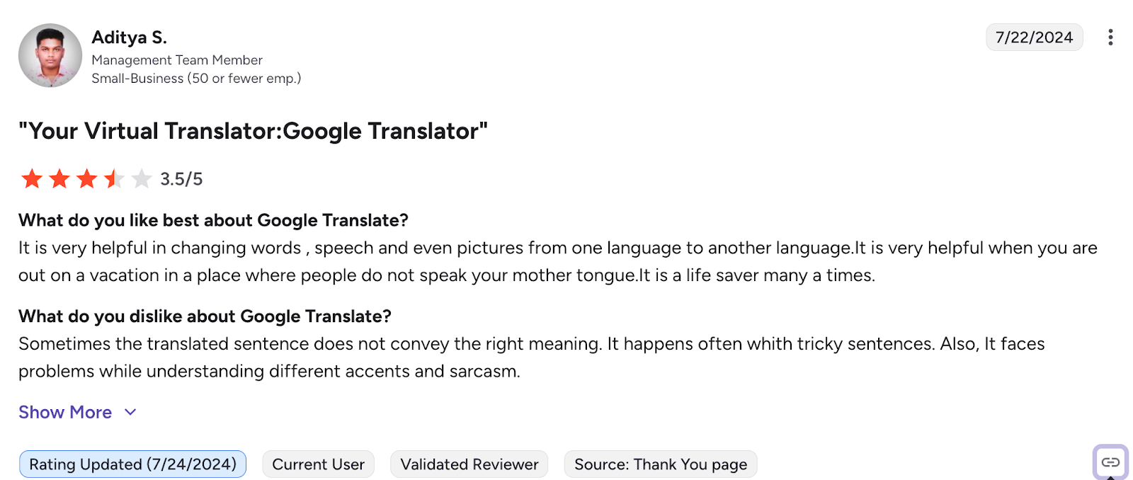 google translate review