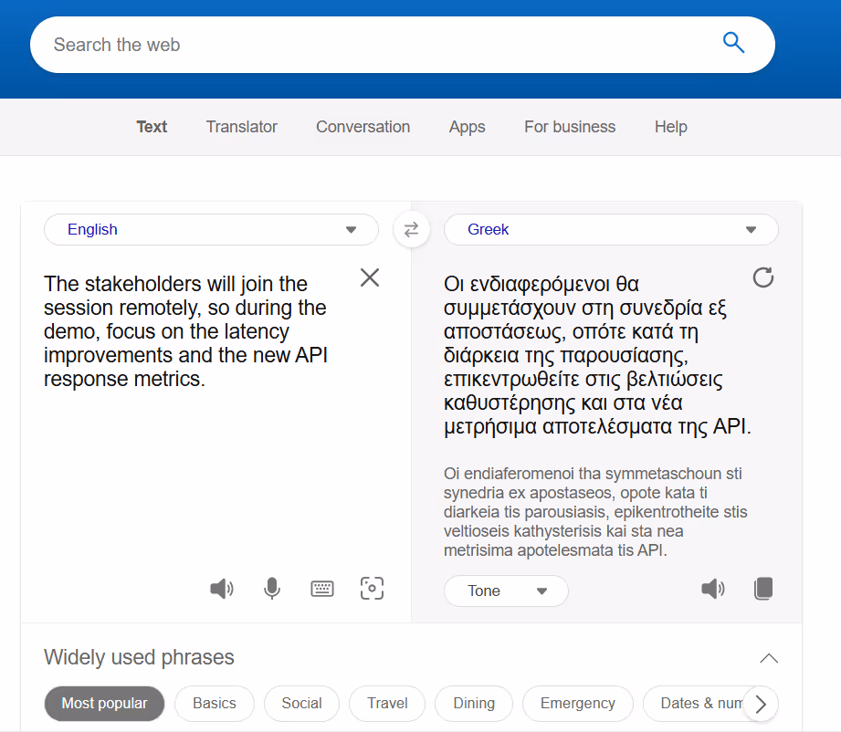bing translator translation