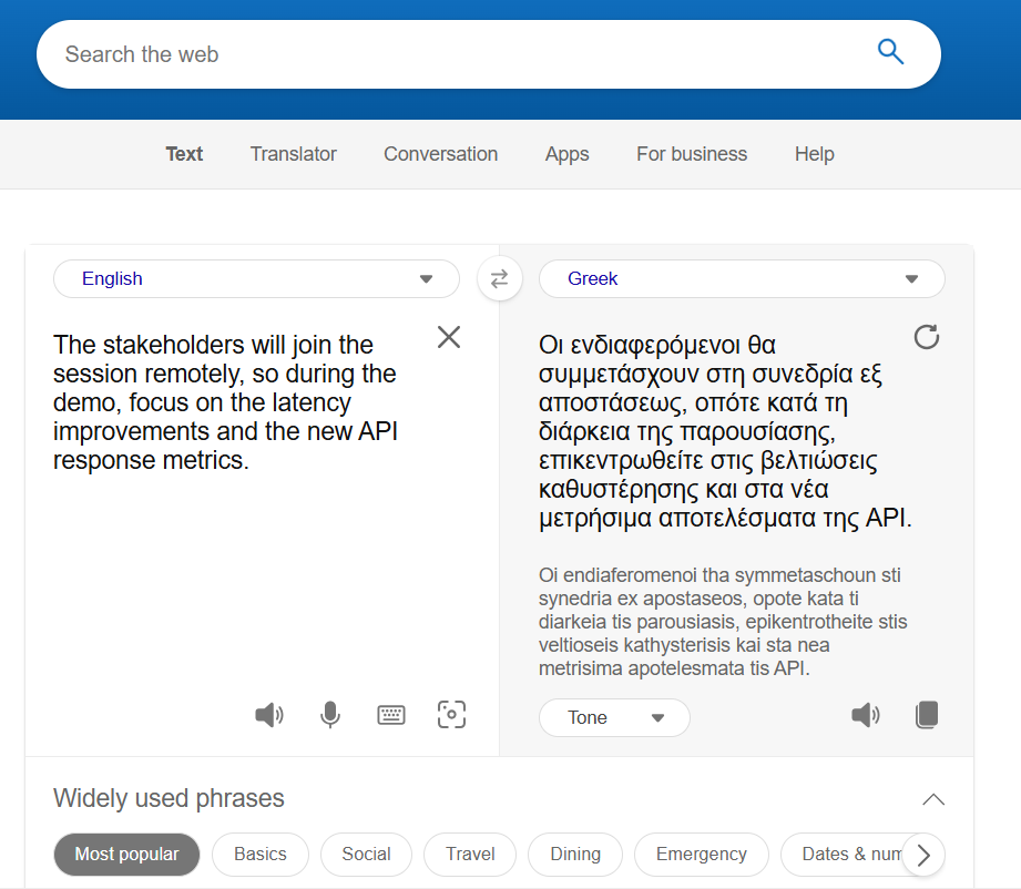 bing translator translation