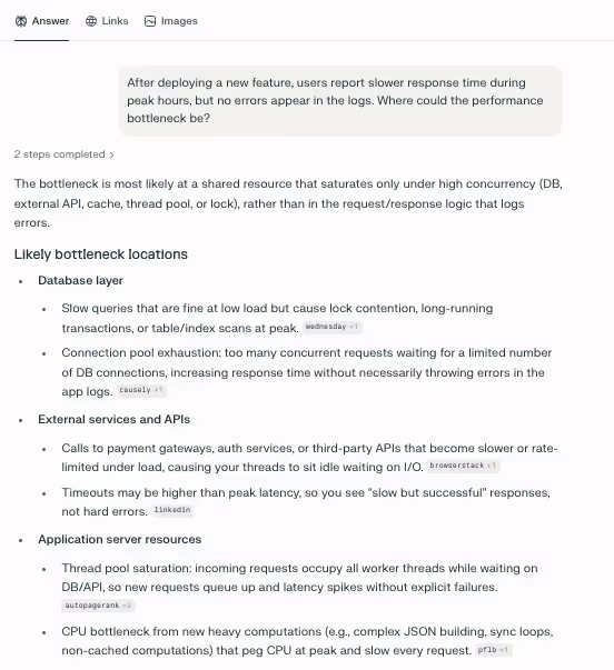 perplexity ai response