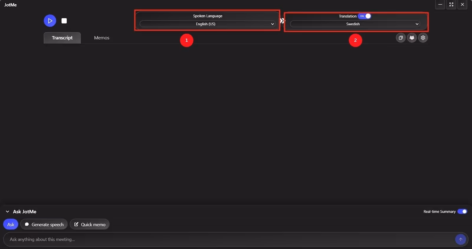 set languages on jotme