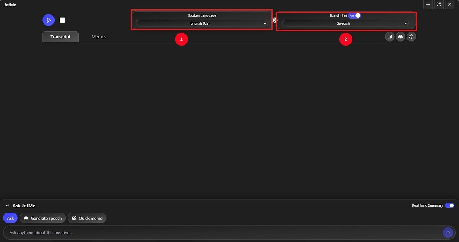set languages on jotme