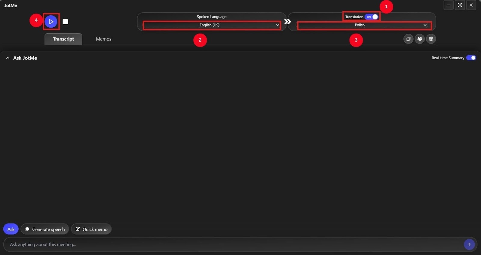 jotme start live translation
