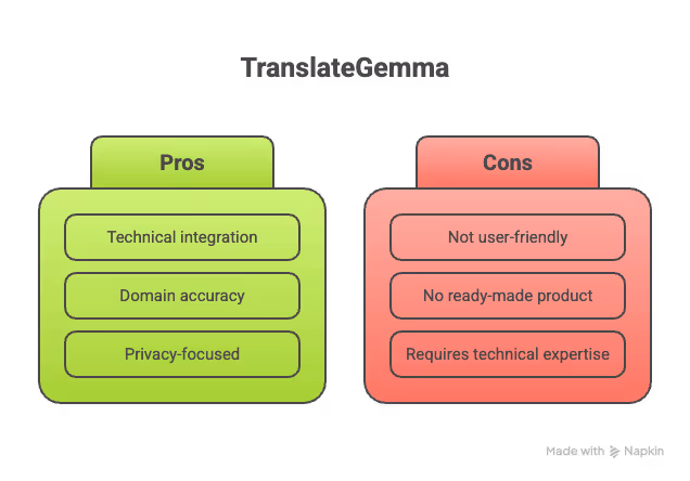 pros and cons of translategemma