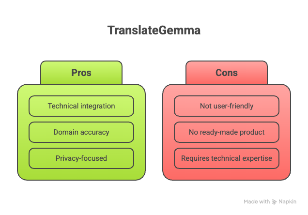 pros and cons of translategemma