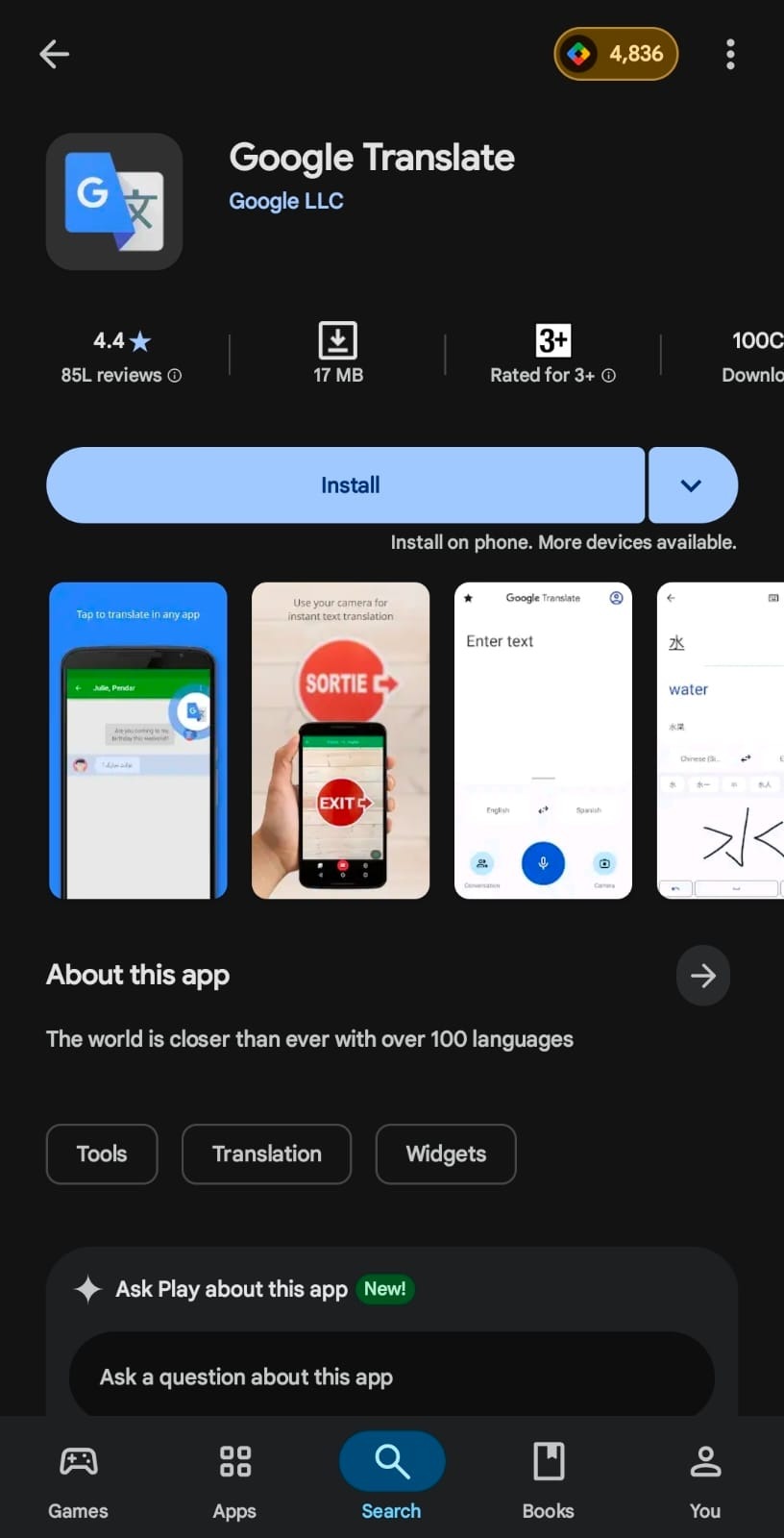 google translate app