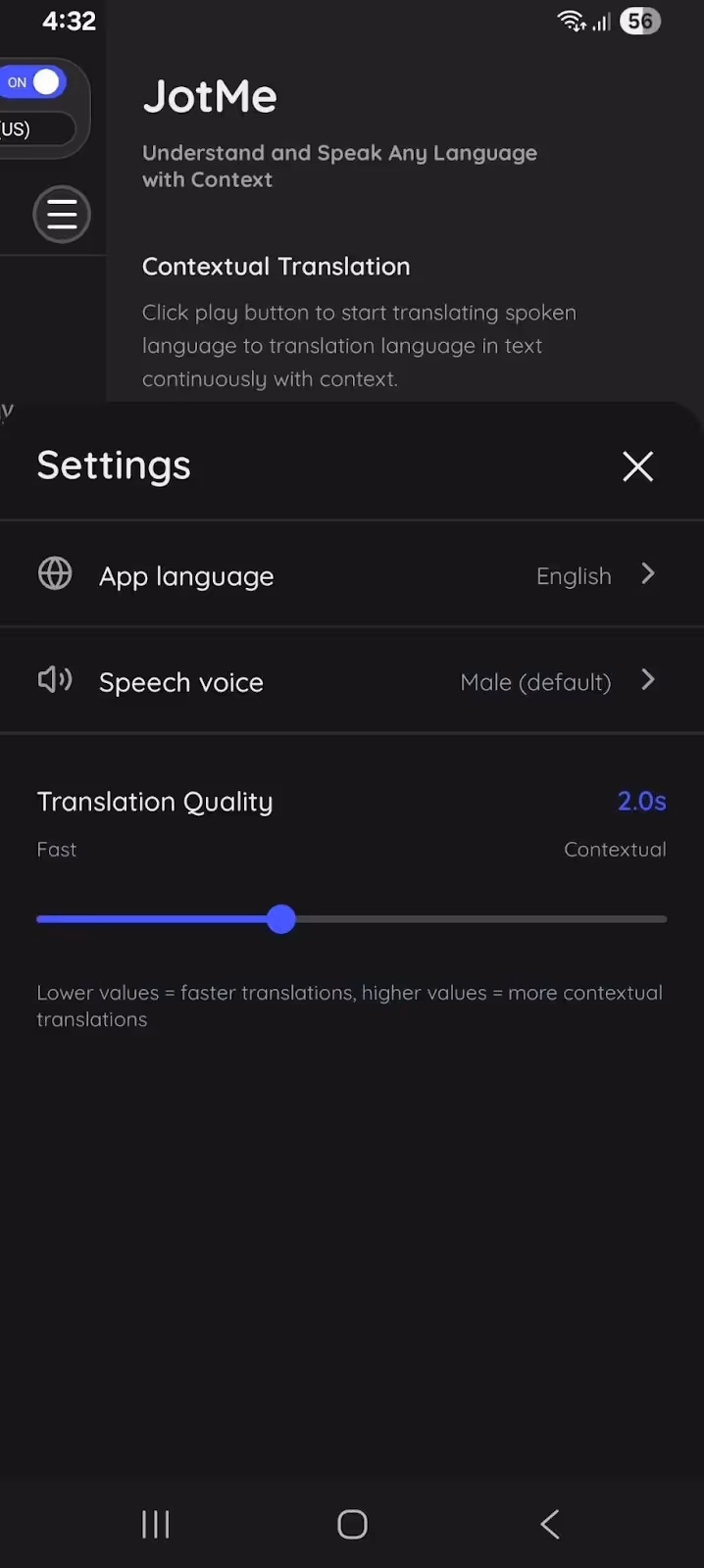 jotme set translation accuracy