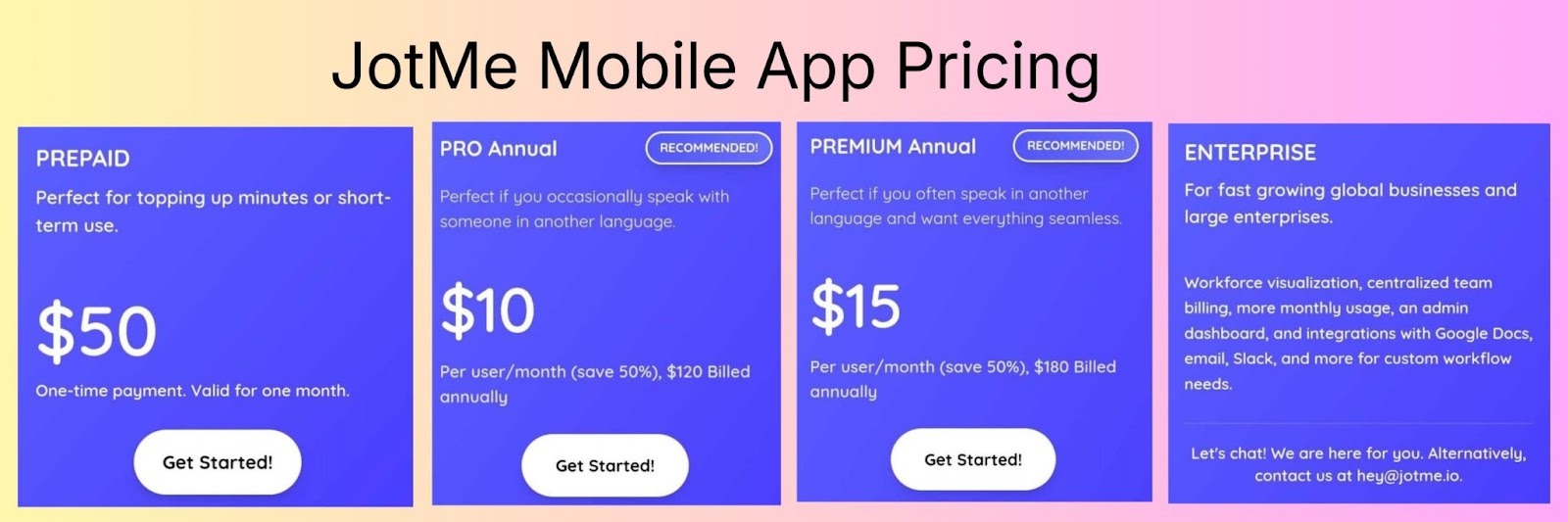jotme mobile pricing