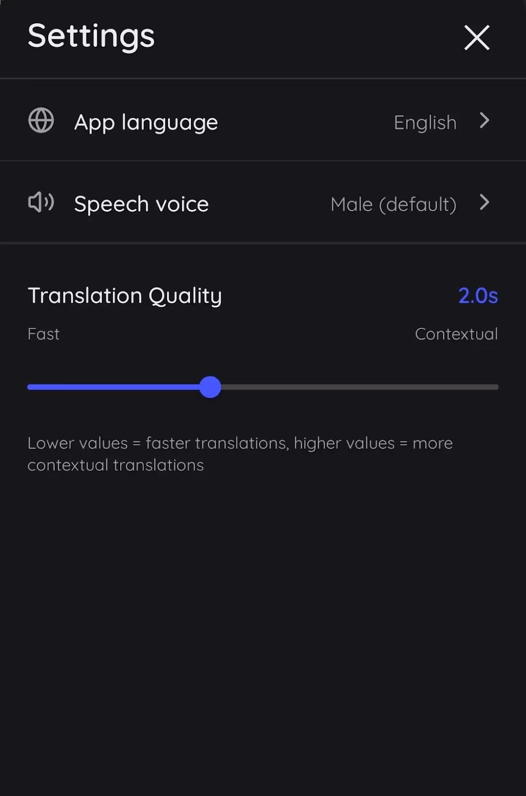 jotme setting translation quality