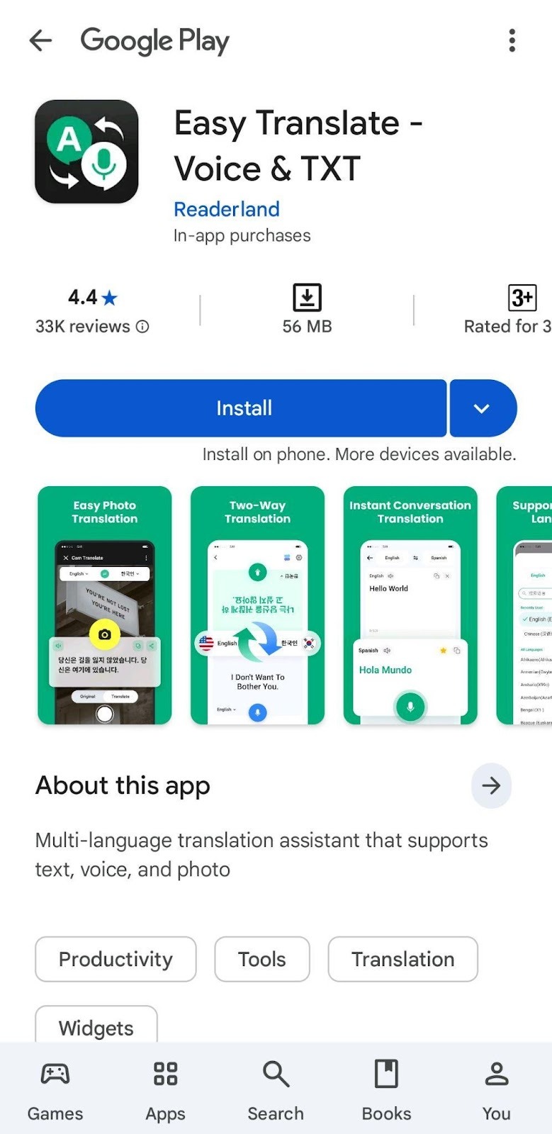 easy translate google play store