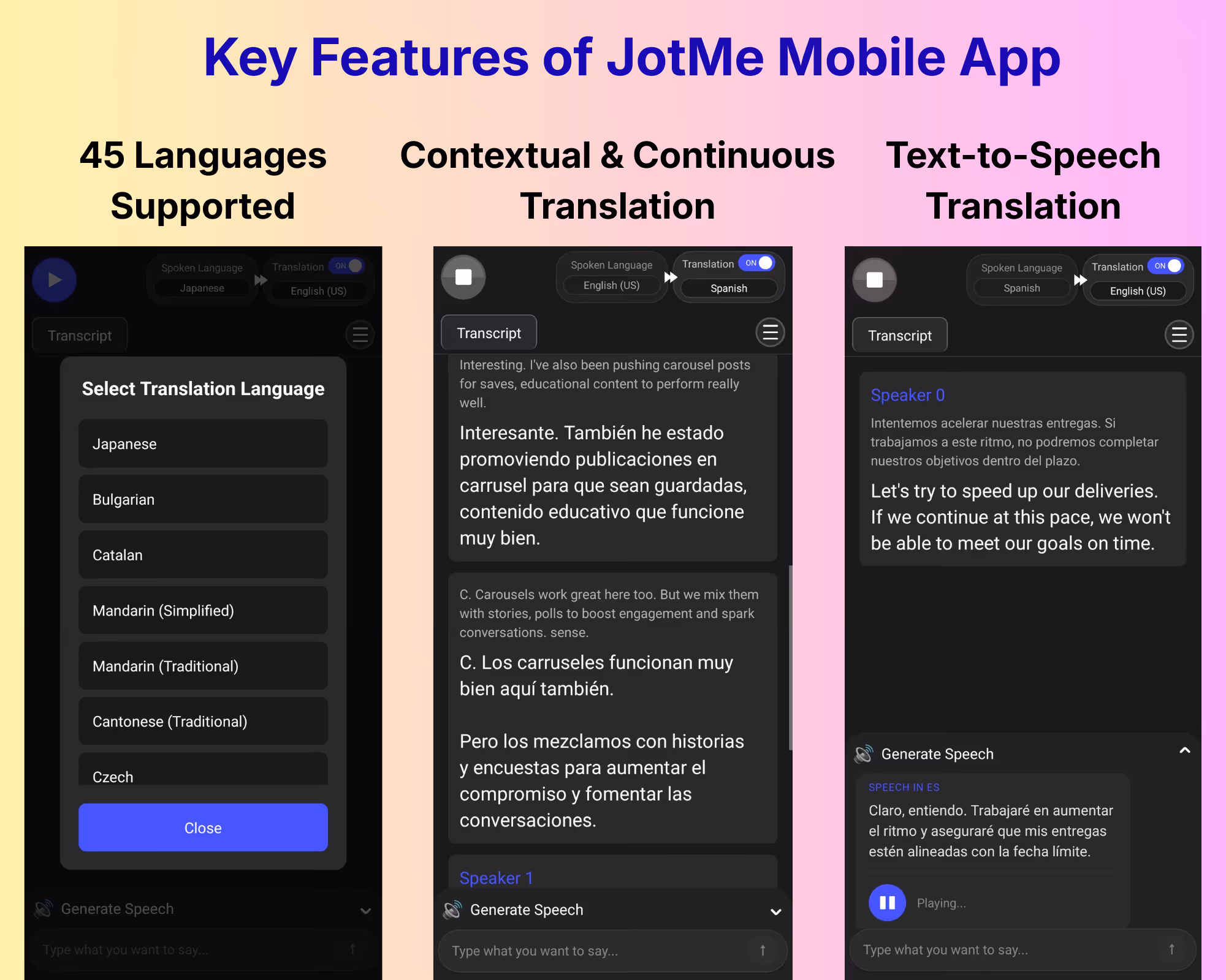 jotme mobile app features