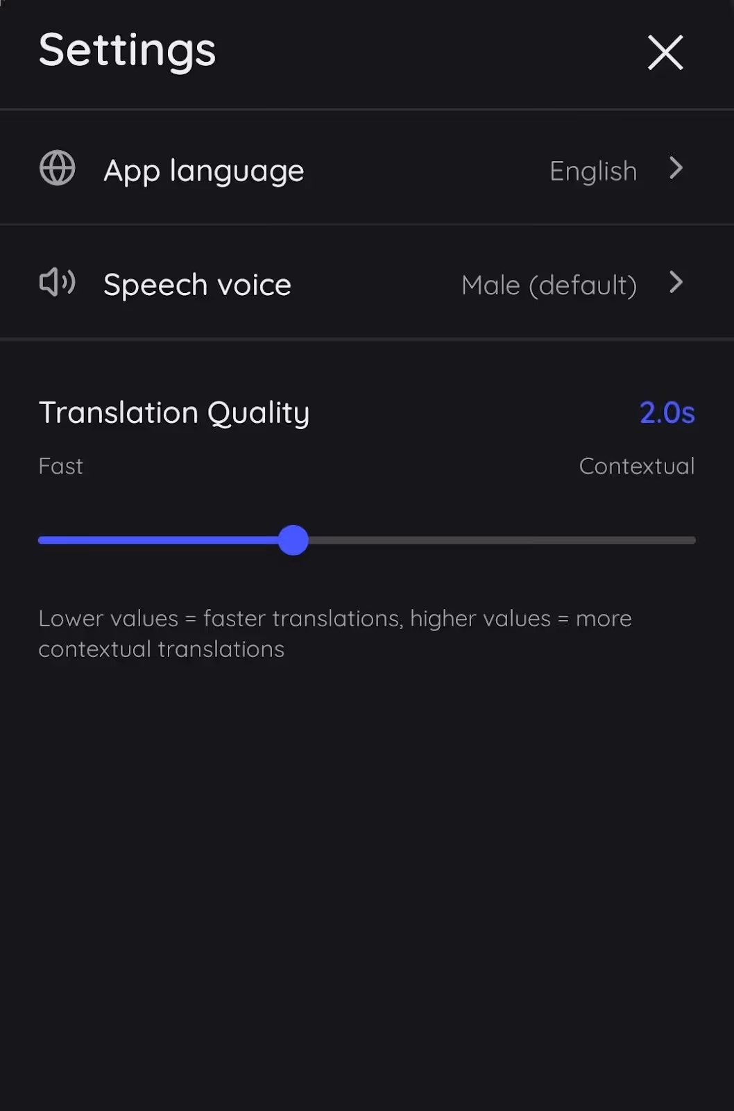 jotme translation quality setting