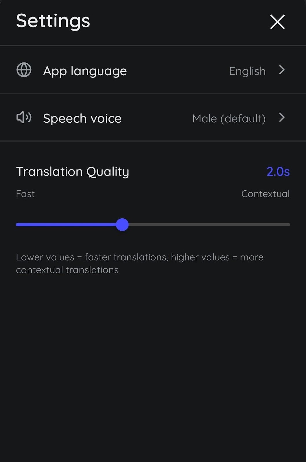 jotme translation quality setting